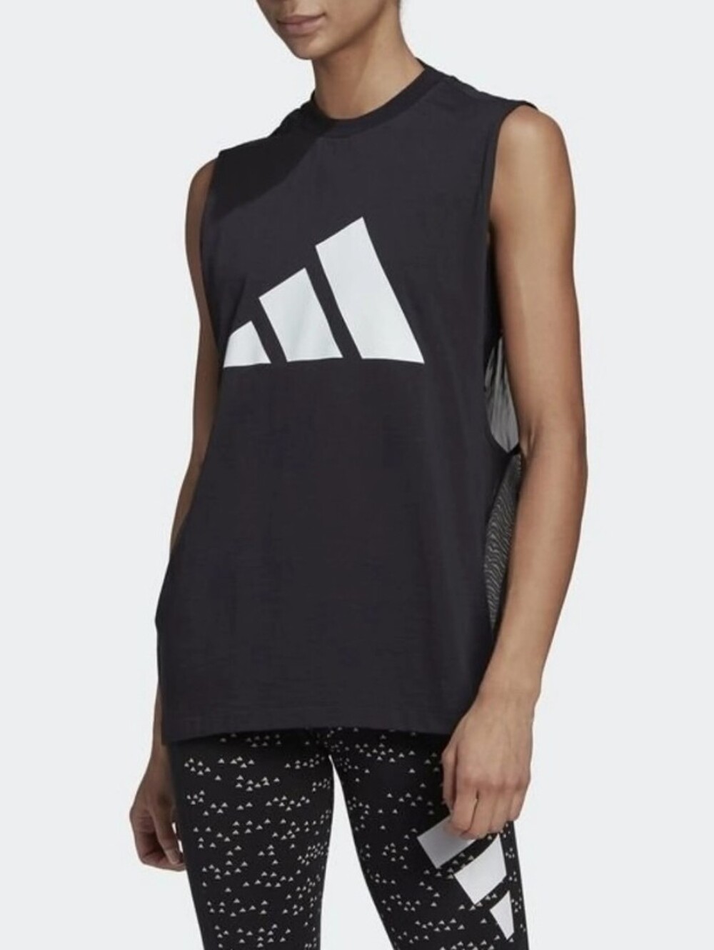 Adidas Woman's Black Tank Top Sportwear Mesh Size S